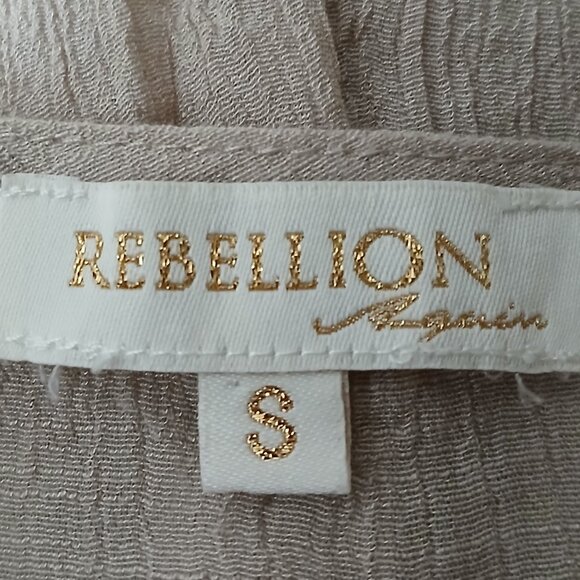 Rebellion Again Small Boho Kimono Duster Renaissance Cover Crochet Taupe - Picture 7 of 9